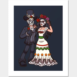 Sugar Skull Couple Posters and Art